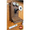 Image 3 : Northern Electric Wood Box Telephone (c.1915) (Note : Missing Pieces)  (Measures : 20-1/2"H x 12"W x