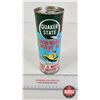 Image 1 : OIL CAN : Quaker State Snowmobile Motor Oil SAE 30 (Full)  (Measures : 7-1/4"H x 2-3/4"Dia)