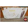 Image 1 : Single Sided Tin Sign : Drink Coca-Cola w/Bottle (Yellow Dot)  (Measures : 35-1/2"H 59-1/4"W)