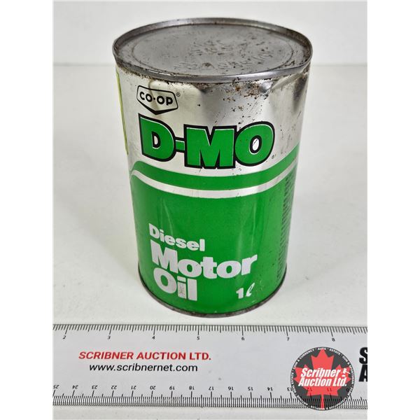Oil CAN : Co-op D-MO Diesel Motor Oil (Full)  (Measures : 6"H x 4"Dia)