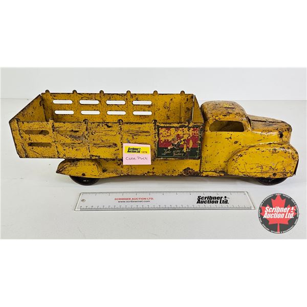 Vintage Marx Pressed Steel "Coca-Cola" Delivery/Stake Truck  (Measures : 6"H x 6"W x 20"D)