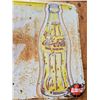 Image 5 : Single Sided Tin Sign : "Drink Coca-Cola" w/Bottle  (Measures : 17-1/4"H x 57"D)