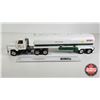 Image 2 : ERTL Pressed Steel Truck & Tanker Trailer "NASA"  (Note : Cracked Tire on Trailer & Smoke Stack Brok