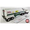 Image 5 : ERTL Pressed Steel Truck & Tanker Trailer "NASA"  (Note : Cracked Tire on Trailer & Smoke Stack Brok