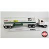 Image 6 : ERTL Pressed Steel Truck & Tanker Trailer "NASA"  (Note : Cracked Tire on Trailer & Smoke Stack Brok