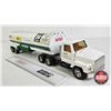 Image 7 : ERTL Pressed Steel Truck & Tanker Trailer "NASA"  (Note : Cracked Tire on Trailer & Smoke Stack Brok