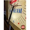 Image 7 : Silverwood's "De Luxe" Ice Cream Light Up Clock  (Note : Needs TLC)  (Measures : 15-1/2"H x 15-1/2"W