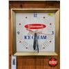Image 8 : Silverwood's "De Luxe" Ice Cream Light Up Clock  (Note : Needs TLC)  (Measures : 15-1/2"H x 15-1/2"W
