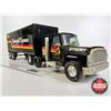 Image 2 : Nylint Pressed Steel Truck & Trailer "Overnight Express"  (Note : Needs TLC)  (Measures : 7-3/4"H x 