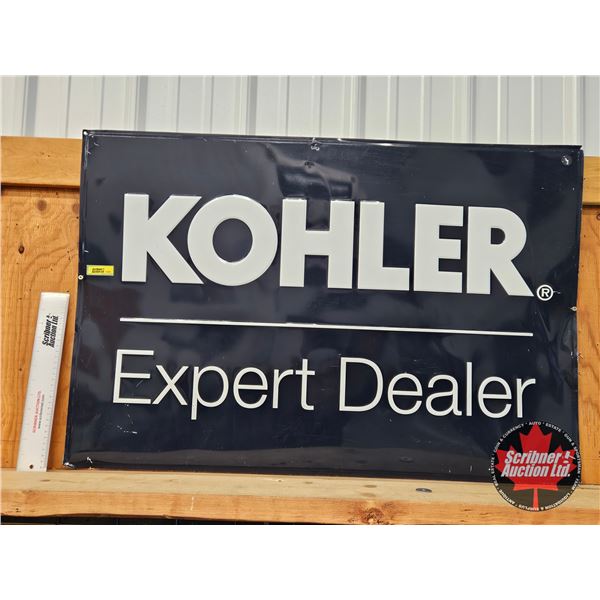 Single Sided Embossed Tin Dealer Sign : Kohler Expert Dealer"  (Measures : 24"H x 36"W)