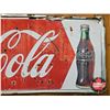 Image 4 : Single Side Tin Sign : Drink Coca-Cola w/Bottle  (Measures : 12"H x 32"W)