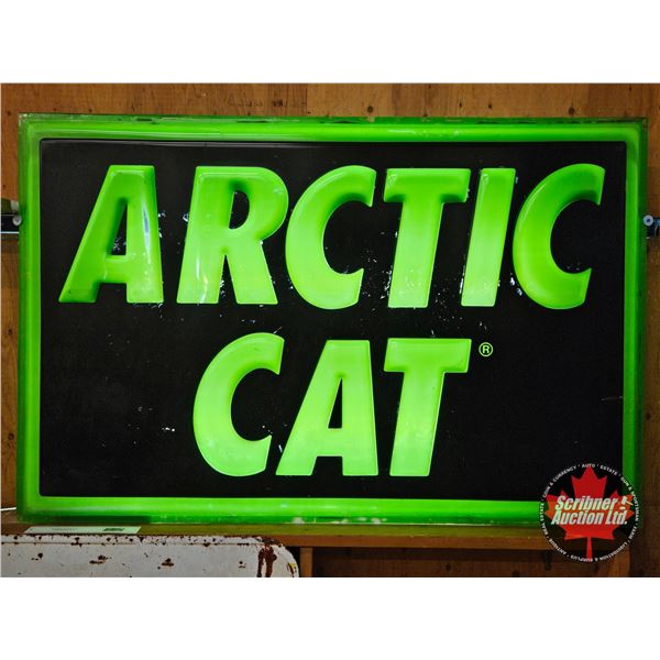Arctic Cat Light Up Sign Lens  (Note : Photographed w/Backlighting ~ Not Included : Some Cracks on L