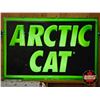 Image 1 : Arctic Cat Light Up Sign Lens  (Note : Photographed w/Backlighting ~ Not Included : Some Cracks on L