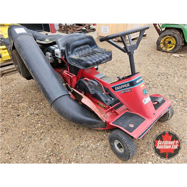 Snapper SR1433 Ride On Lawn Mower w/Bagger (Note : Not Running ~ Turns Over) (33"Cut)  c/w Parts Man