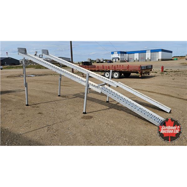 Aluminum ATV Loading Ramp  (Measures : 11ft L x 68"W) c/w 5ft Addional Extensions (Adjustable)