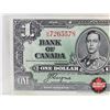 Image 2 : Bank of Canada $1 Bill 1937 : Coyne/Towers #UN7265578 (CCCS Cert : AU-50 : Almost Uncirculated)