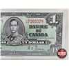 Image 3 : Bank of Canada $1 Bill 1937 : Coyne/Towers #UN7265578 (CCCS Cert : AU-50 : Almost Uncirculated)