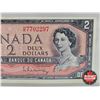 Image 4 : Canada $2 Bill 1954 : Beattie/Rasminsky #HR7702297 (CCCS Cert : EF-45 : Extra Fine)