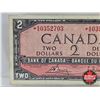 Image 3 : Canada $2 Bill 1954 *Replacement : Bouey/Rasminsky # *AG0352703 (CCCS Cert : VF20 : Very-Fine : Repl