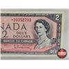 Image 4 : Canada $2 Bill 1954 *Replacement : Bouey/Rasminsky # *AG0352703 (CCCS Cert : VF20 : Very-Fine : Repl