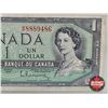 Image 4 : Canada $1 Bill 1954 : Beattie/Rasminsky #MP8889486 (CCCS Cert : VF-20 : Very-Fine : Short Run)