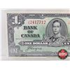 Image 3 : Bank of Canada $1 Bill 1937 : Coyne/Towers #JN2417712 (CCCS Cert : VF-25 : Very-Fine)