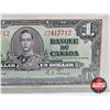 Image 4 : Bank of Canada $1 Bill 1937 : Coyne/Towers #JN2417712 (CCCS Cert : VF-25 : Very-Fine)