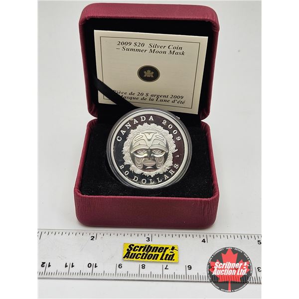 RCM Canada 2009 : $20 Silver Coin : Summer Moon Mask (COA #2233 : 99.99%)