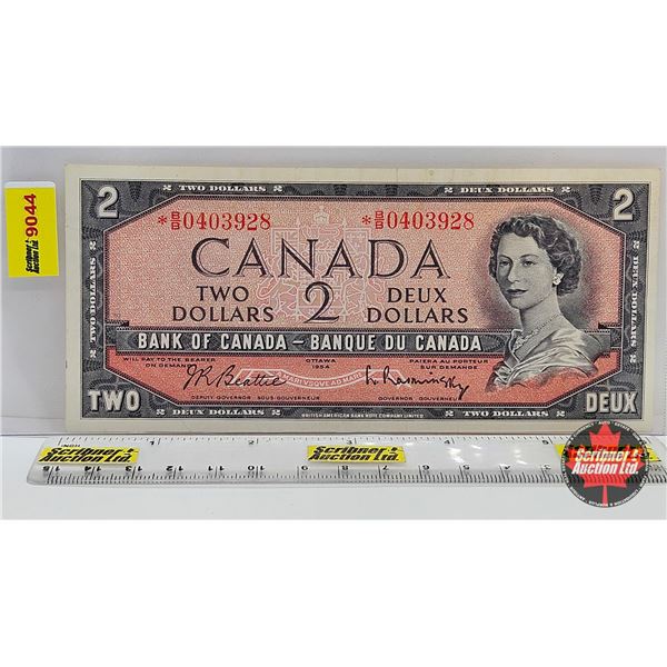 Canada $2 Bill 1954 *Replacement : Beattie/Rasminsky # *BB0403928