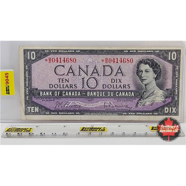 Canada $10 Bill 1954 *Replacement : Beattie/Rasminsky # *BD0414680