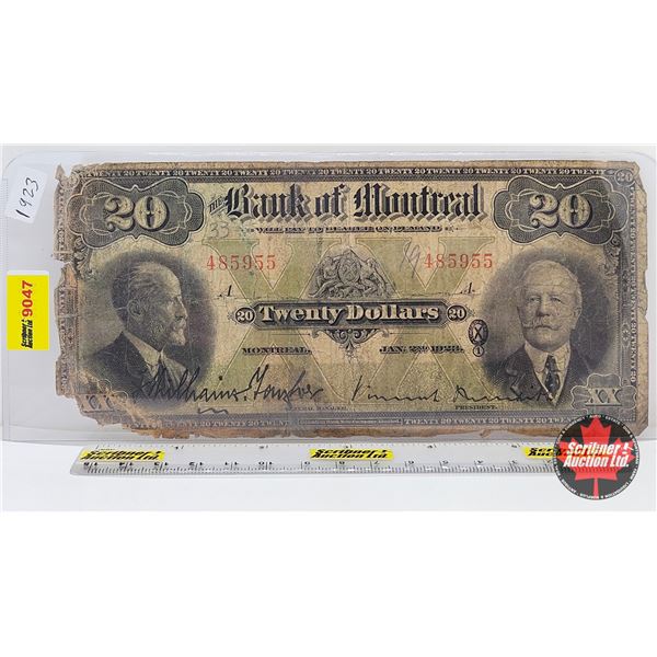 Bank of Montreal $20 Bill 1923 : Williams-Taylor/Meredith  #485955