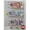 Image 1 : Canada Bills "Bird Series" (3) "X" Replacements : - 1986 $2 Bill : Thiessen/Crow #EBX3182507 - 1986 