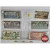 Image 1 : Canada Bills Collector Combo (6) : - 1900 Twenty Five Cent "Shinplaster" : Boville - 1937 $1 : Gordo
