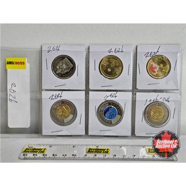 Canada 2026 Coins (6 Coins) : Toonie (3) ; Loonie (2) ; Fifty Cent