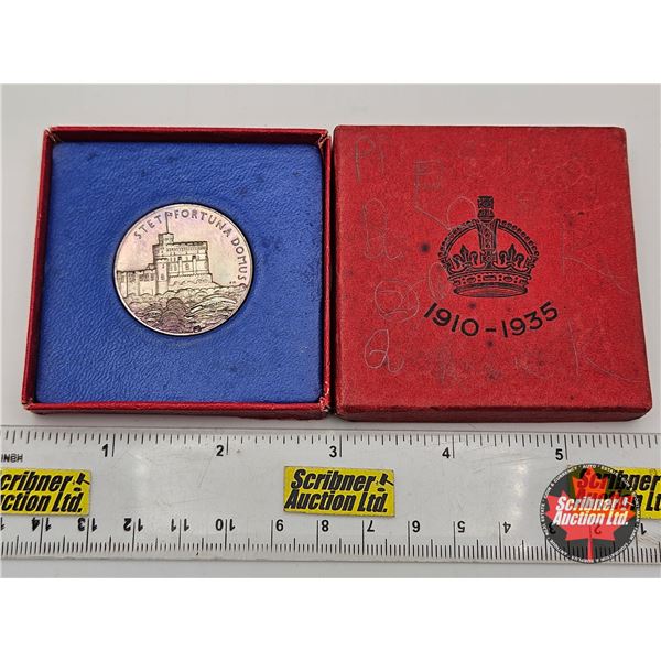 Royal Mint : Silver Jubilee 1935 Medallion : King George V & Queen Mary  (No COA : Sterling Silver)