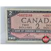 Image 3 : Canada $2 Bill 1954 *Replacement : Bouey/Rasminsky # *AG0372189 (CCCS Cert : VF-20 : Very-Fine : Rep