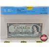 Image 1 : Canada $1 Bill 1954 *Replacement : Beattie/Rasminsky # *BM0298607 (CCCS Cert : VF-20 : Very-Fine : R