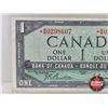 Image 3 : Canada $1 Bill 1954 *Replacement : Beattie/Rasminsky # *BM0298607 (CCCS Cert : VF-20 : Very-Fine : R