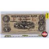 Image 1 : International Bank of Canada $5 Bill 1858 : Markell (Blue S/N#5419)