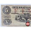 Image 2 : International Bank of Canada $5 Bill 1858 : Markell (Blue S/N#5419)