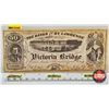 Image 1 : CANADA Montreal : The Banks of the St. Lawrence : Victoria Bridge : 50 : Railway Advertising Scrip N