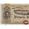 Image 2 : CANADA Montreal : The Banks of the St. Lawrence : Victoria Bridge : 50 : Railway Advertising Scrip N