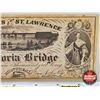 Image 3 : CANADA Montreal : The Banks of the St. Lawrence : Victoria Bridge : 50 : Railway Advertising Scrip N