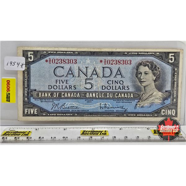 Canada $5 Bill 1954 *Replacement : Beattie/Rasminsky # *SS0238303