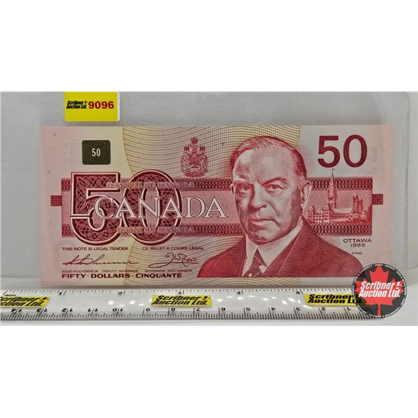 Canada $50 Bill 1988 "Bird Series" : Thiessen/Crow #FHD5646989