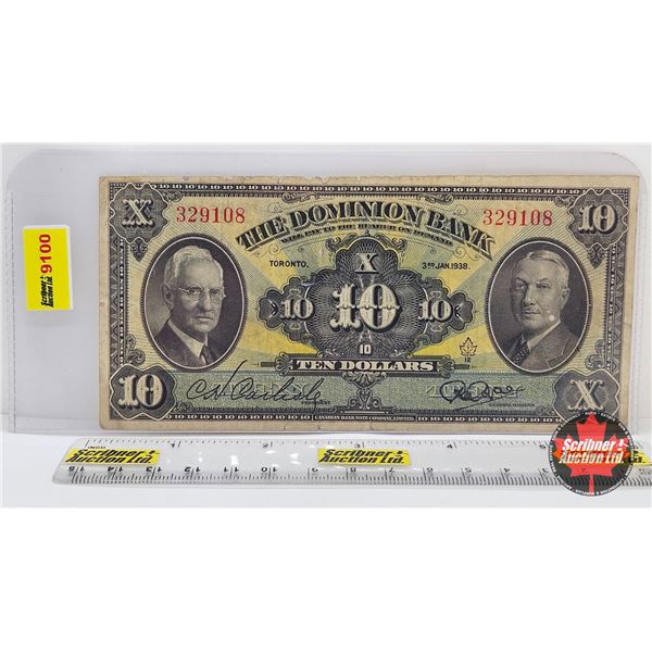 The Dominion Bank $10 Bill 1938 : Carlisle/Rae #329108
