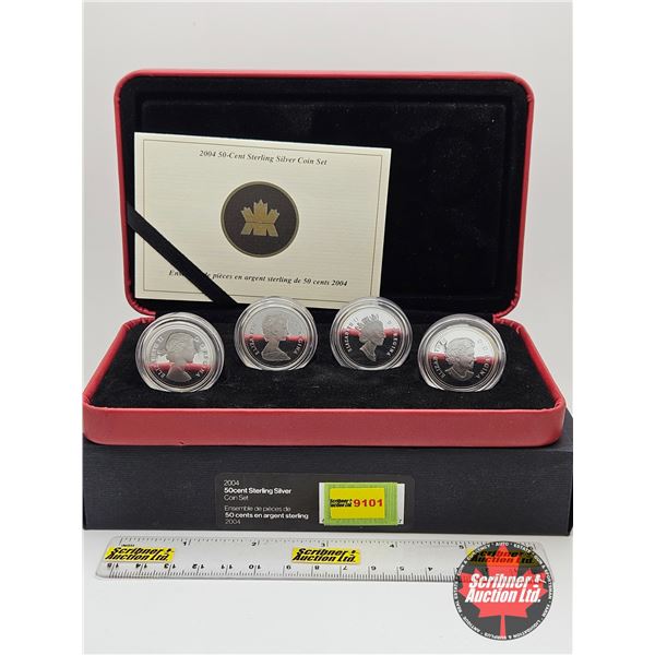 RCM Canada 2004 : 50-Cent Sterling Silver Coin Set (Four Effigy's) (COA #8296 : 92.5%)