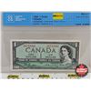 Image 1 : Canada $1 Bill 1954 : Beattie/Rasminsky GN6732086 (CCCS Cert : AU-55 : Almost Uncirculated)