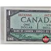 Image 3 : Canada $1 Bill 1954 : Beattie/Rasminsky GN6732086 (CCCS Cert : AU-55 : Almost Uncirculated)