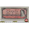 Image 2 : Canada $2 Bill 1954 : Lawson/Bouey #RG5641335 (CCCS Cert : EF-45 : Extra-Fine)